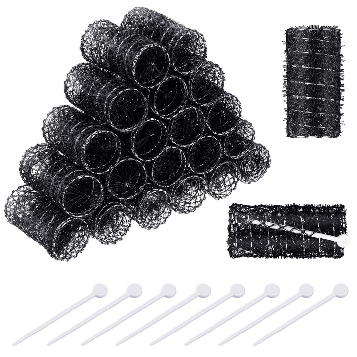 Willbond 20 Pack Vintage Brush Rollers for Hair with Picks Medium Wire Mesh Rollers for Women Effortless Curls and Waves