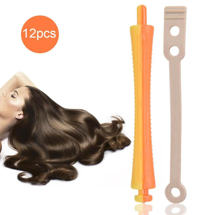 8 Sizes Standard Hair RollersHeat Perm Rod Hair Clip Curlers with Clamps Styling Wavy Rollers Rubber Band SH3
