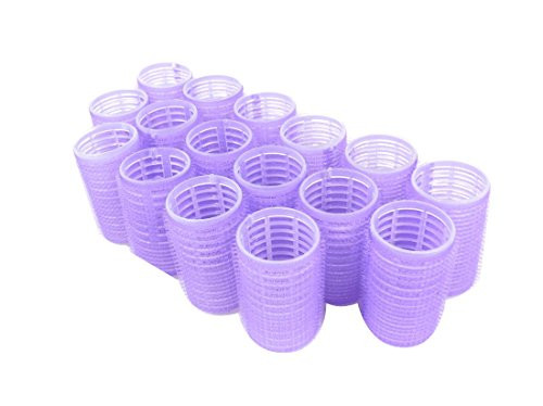 Set of 16 Self Grip Holding Hair Rollers Pro Salon Hairdressing Curlers Great for Fine Short Hair Medium Size Self Stick