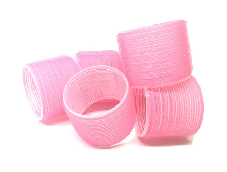 6 Pack Super Jumbo Self Grip Hair Rollers Pro Salon Hairdressing Big Curlers Create Volume For Long Hair Pink