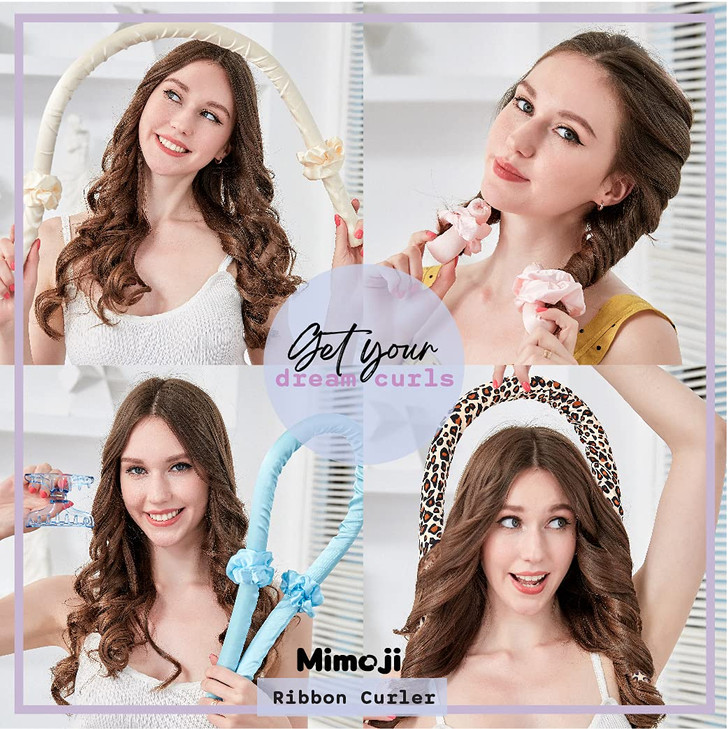 Heatless Curling Rod Silk Headband No Heat Curls Rollers Curlers with Ribbons Sleeping Soft Wave Hair Curler DIY Hair St