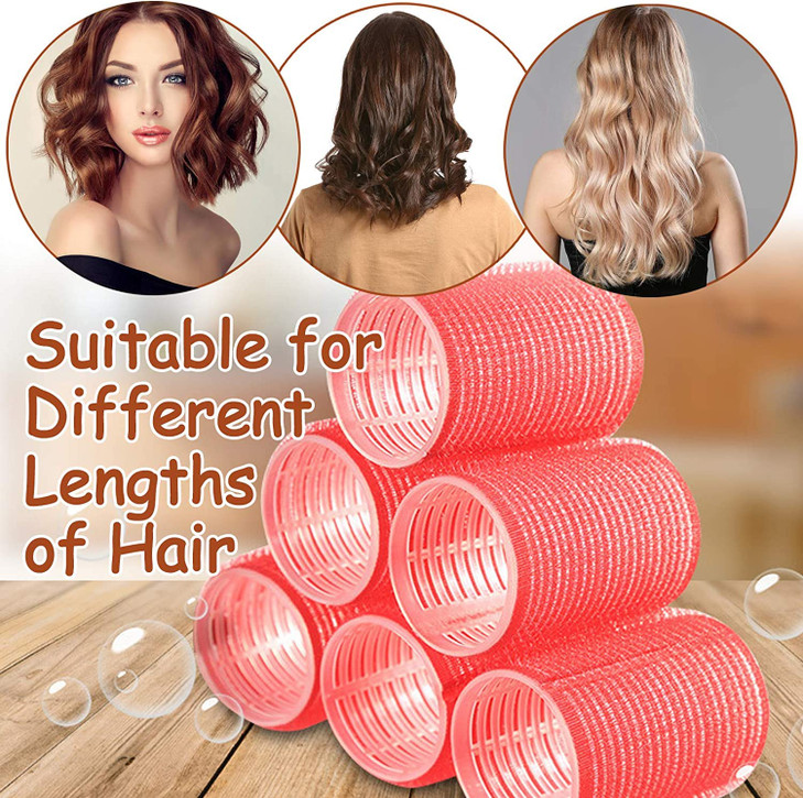 Jumbo Hair Rollers 6 Packs Large Rollers For Hair Self Grip Salon Hairdressing Curlers Hair Curlers Sets DIY Curly Hairs