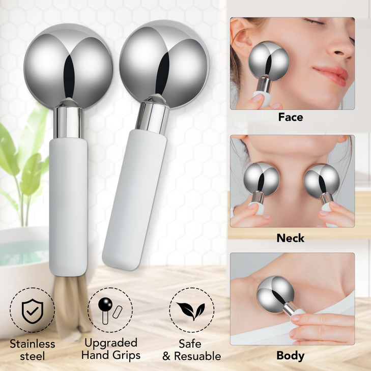 Floraison Unbreakable Stainless Steel Magic Cooling Beauty Facial Sticks for Face Neck Body Cryo Sticks Cold Roller for
