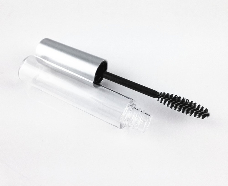 yueton 5pcs 10ml Portable Empty Eyelashes Mascara Vials Bottle Tube Container with Brush for Travel and Home Silver Cap