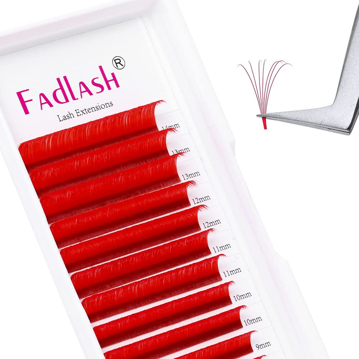 Volume Lash Extensions D Curl Mixed Tray Easy Fan Volume Lashes 007 814mm Mixed Tray Red Rapid Blooming Mink Eyelash Ext