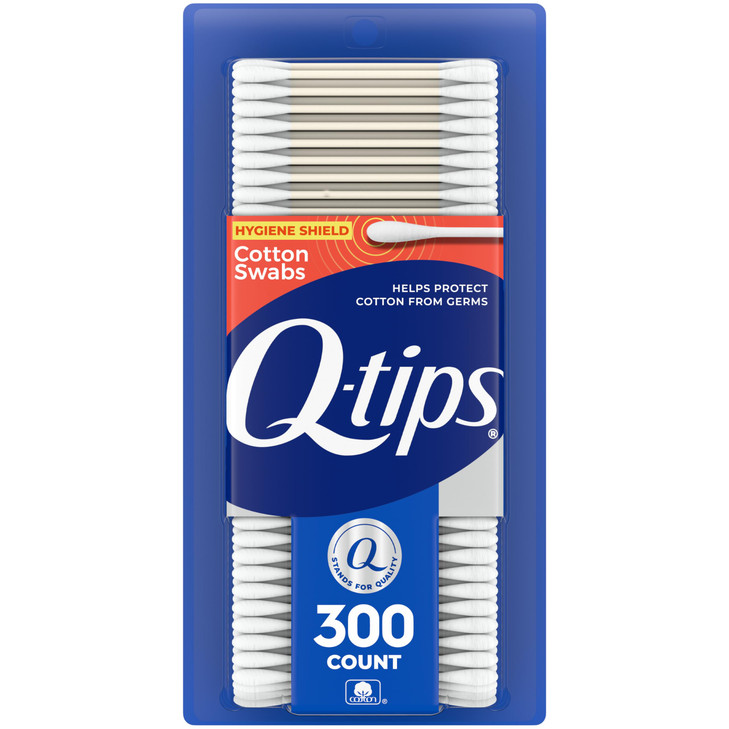 Qtips Antimicrobial Cotton Swabs Cotton Buds for Cleaning Antimicrobial Treated to Help Keep Swabs Fresher 300 Count