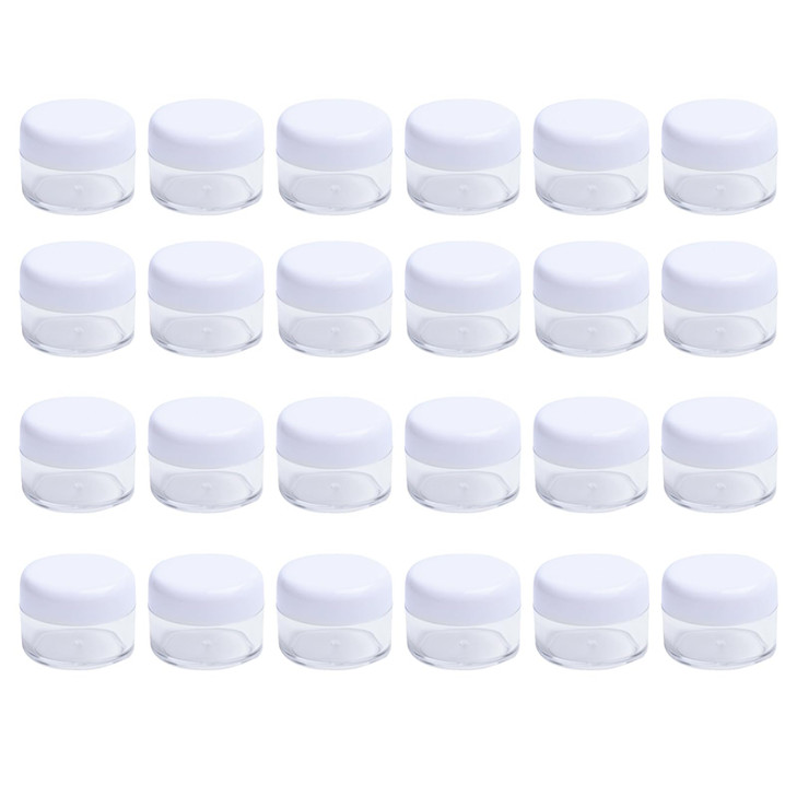 ericotry 24PCS 15 Gram 15ml 05oz Refillable White Plastic Screw Cap Lid with Clear Base Empty Plastic Sample Container J
