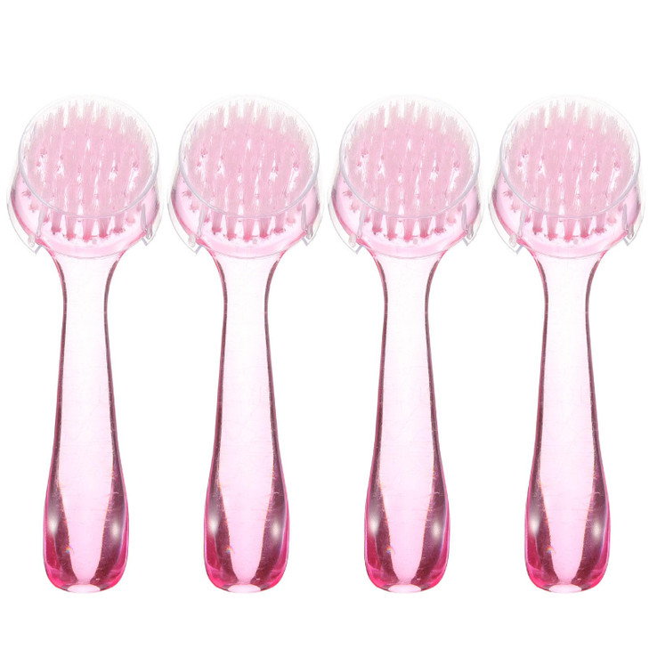 ARTIBETTER Sheep Horn Facial Cleansing Brush Set 4 Pack Manual Face Cleaning Brushes with Protective Cap for Deep Pore E