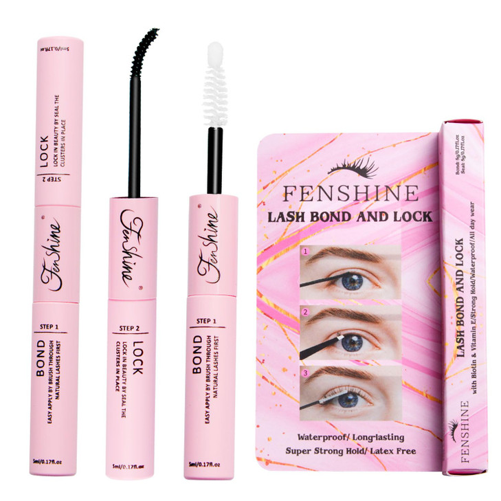 Fenshine Lash Bond and Seal Individual Cluster DIY Eyelash Extensions Super Strong Hold Lash Adhesive Waterproof Latex F