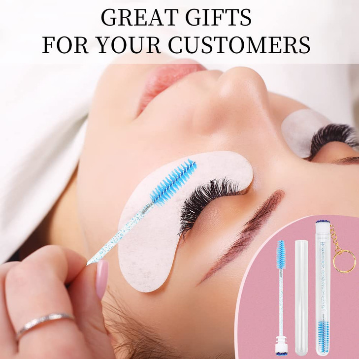 48 Pieces Disposable Mascara Wands SetInclude 24 pcs Disposable Crystal Lash Spoolies Brush and 24 Pieces Reusable Diamo