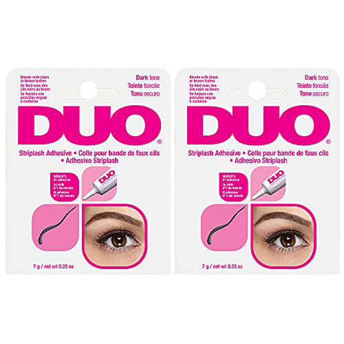 DUO Eyelash Glue Dark Tone Waterproof LongLasting Lash Adhesive for Strip Lashes 025 oz 2 Pack