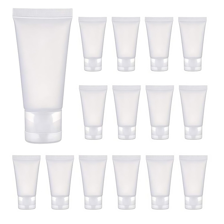 VANTOBEST 20Pcs Transparent Plastic Empty Tubes with Flip Cap Soft Tubes Squeeze Bottle Facial Cleaning Bottles Refillab