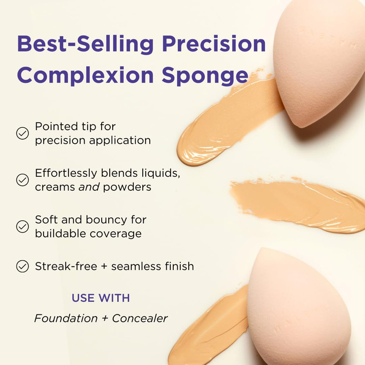 HALEYS Remix Complexion Sponge LatexFree Beauty Blender Makeup Sponge for Foundation Concealer Powder Vegan CrueltyFree