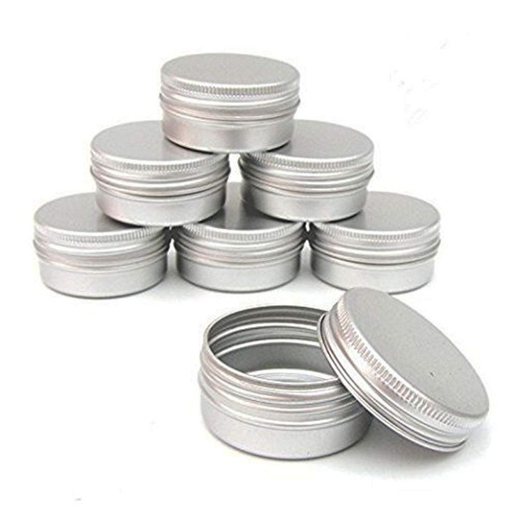 CTKcom 1Ounce Metal Tins Screw Top Flat Aluminum Silver Slide Round Tin Containers For Lip BalmCraftsCosmeticCandlesTrav