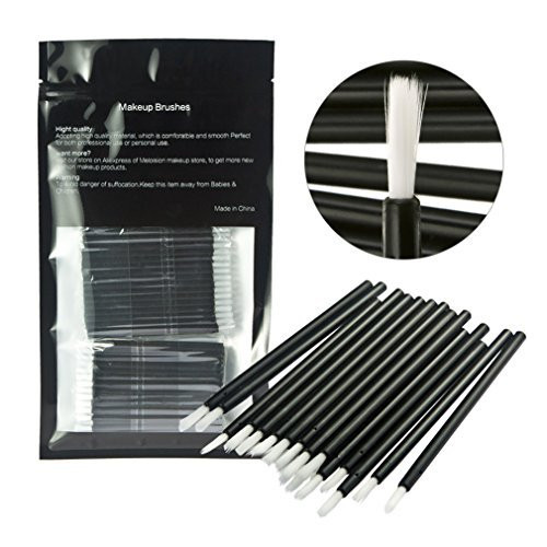 FantasyDay 100 Pcs Disposable Makeup Lip Brushes Lipstick Lip Gloss Applicators with Soft Brush Head Cosmetic Lip Brush