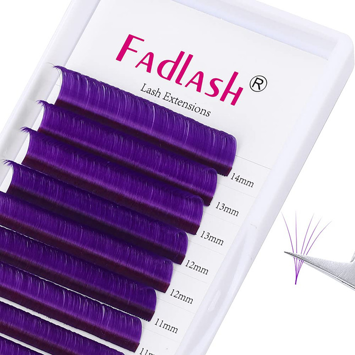 Easy Fan Volume Lashes D Curl Mixed Tray Purple Volume Eyelash Extensions 814mm Rapid Blooming Lash Extension Supplies b