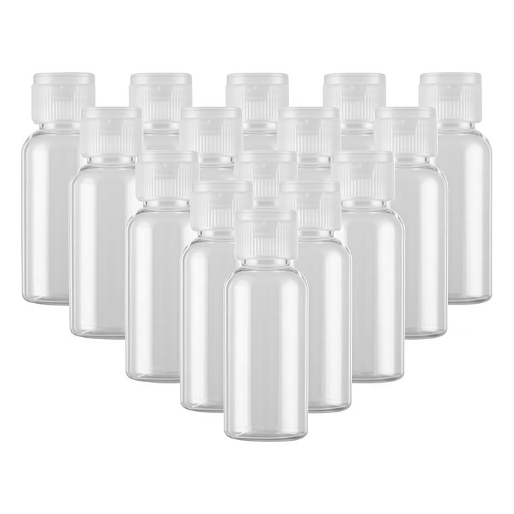 05oz Mini Clear Plastic Empty Bottle with Flip Cap Small Travel Bottles Storage Containers Jars for Cosmetic Sample Loti