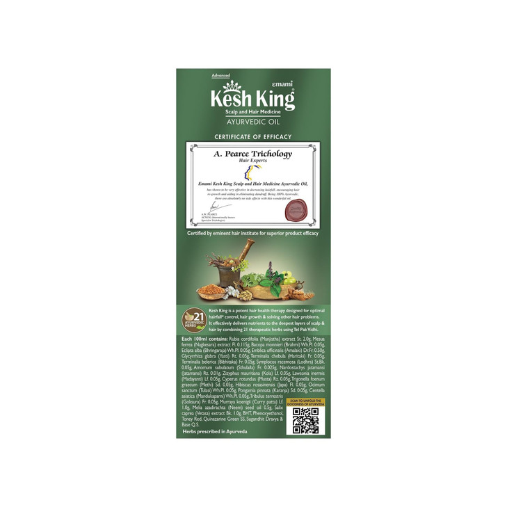 Kesh King Ayurvedic Hair Oil Herbal Oil with Bhringraj Amla Enhance Hair Growth Reduce Hairfall Nourishes Scalp Provides