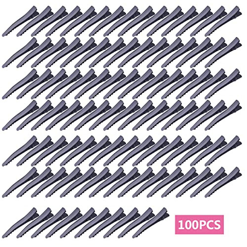 100pcs 45mm Black Alligator Hair Clips Metal Duckbill Hairpins Professional Non-slip Single Prong Curl Clips Teeth Bows Hairclips Hairdressing Salon online at globaldelivered