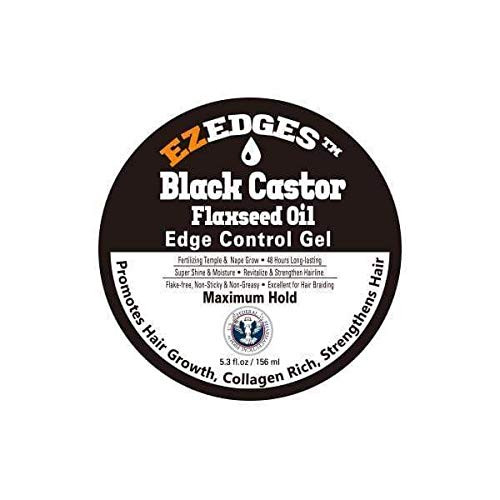 EZEdges Edge Control Gel Black Castor Flaxseed Oil 53oz