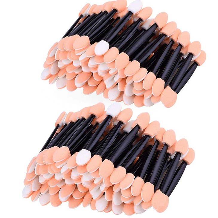 Amariver 200 Pack Disposable Eyeshadow Brush Sponge Tipped Oval Makeup Tool Dual Sides Eyeshadow Brush Comestic Applicat
