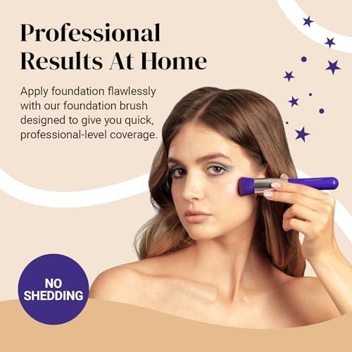 Keshima Foundation Brush Flat Top Kabuki Premium Foundation Brush for Liquid Makeup Cream and Powder Buffing Blending an