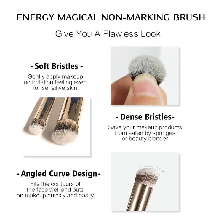 ENERGY Foundation Brushes Set Professional Under Eye Concealer Brushes Perfect For Blending Liquid Cream or Flawless Pow