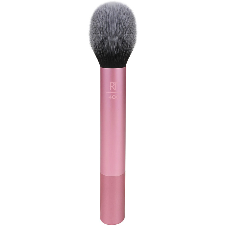 Real Techniques Ultra Plush Blush Makeup Brush For Loose Cream or Pressed Blush Rosy Glow Cheeks Fluffy Powder Brush Alu