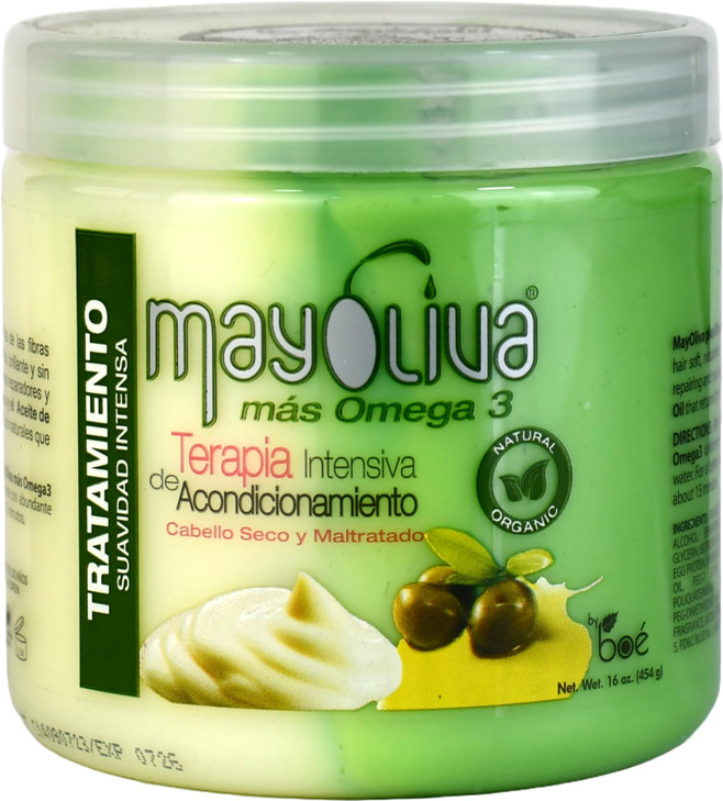 BO COSMETICS BOE Mayoliva Omega 3 Intensive Conditioning Therapy for Dry and Damaged Hair 16 Oz 16 Ounces