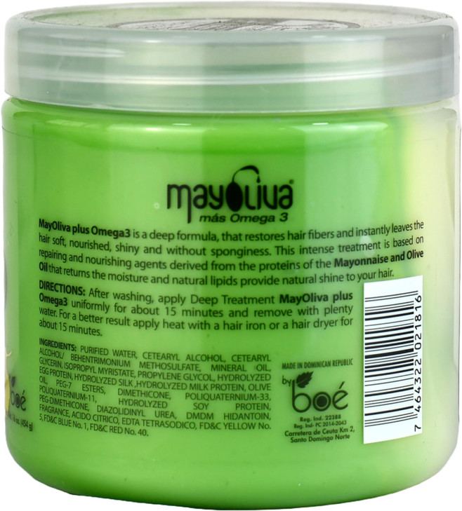 BO COSMETICS BOE Mayoliva Omega 3 Intensive Conditioning Therapy for Dry and Damaged Hair 16 Oz 16 Ounces