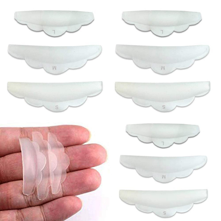12pcs Silicone Eyelash Perming Curler Lash Lift Rods Makeup Beauty ToolMakeup Utensil Reusable Lash Lifting Shield Pads