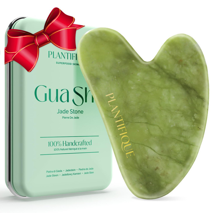 PLANTIFIQUE Gua Sha Facial Tools Gifts Massage Tool Jawline Sculptor Face Sculpting Tool for Your Skin Care Routine Jade