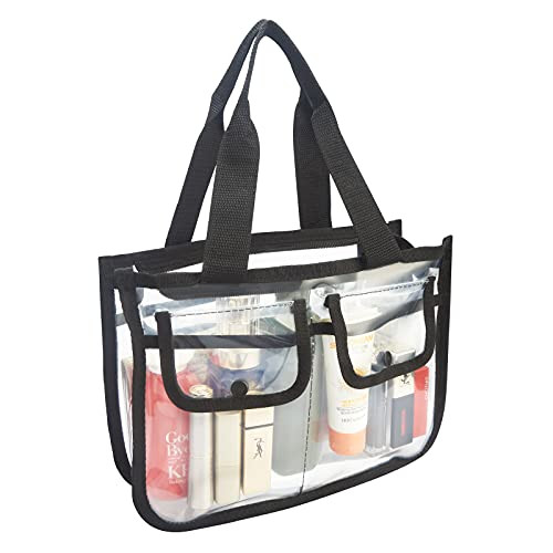 HAOGUAGUA Small Clear Cosmetic Bag with Pockets, Clear Makeup Artist Storage Bag online at globaldelivered