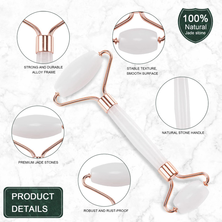 XYZBSTAR Jade Roller for Face Facial Roller Massager Skin Care Tool Gua Sha Facial Tools for Face Neck Eyes Reduce Puffi
