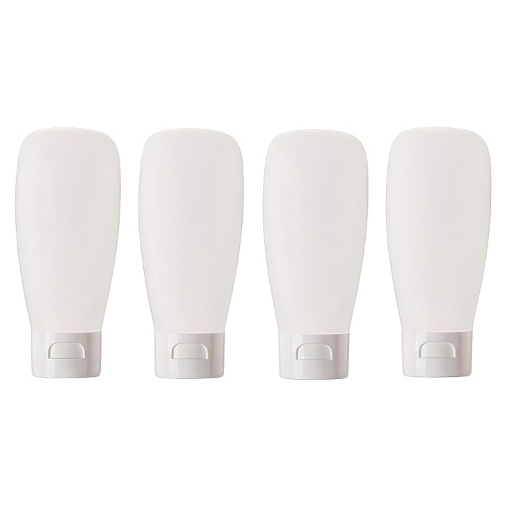 12Pcs 150ml5oz White Plastic Squeeze Bottle with Flip Cap Soft Tube Hose Toiletry Dispenser Leakproof Travel Containers