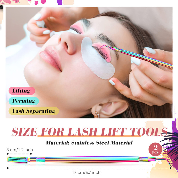 232 Pcs Lash Lift kit 50 Lash Lift Rods Silicone Eyelash Pads 2 Eyelash Separator Tool with Separation Comb 100 Micro Sw