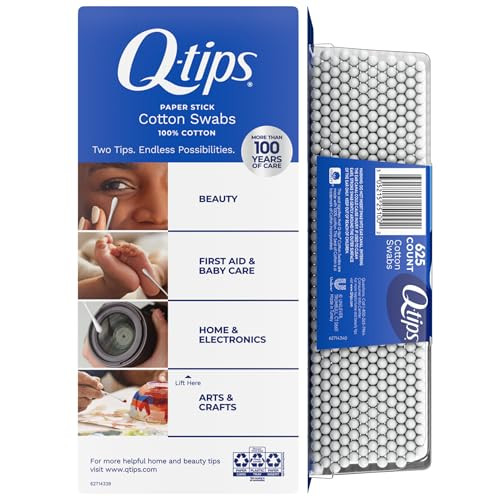 Qtips Cotton Swabs 625 Count 2Pack Original Cotton Swabs with Soft Tips Makeup Tools Beauty Personal Care Household Esse