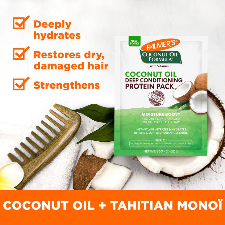 Palmers Coconut Oil Formula Moisture Boost Protein Pack Hair Treatment for Dry Damaged OverProcessed and Colored Hair 21