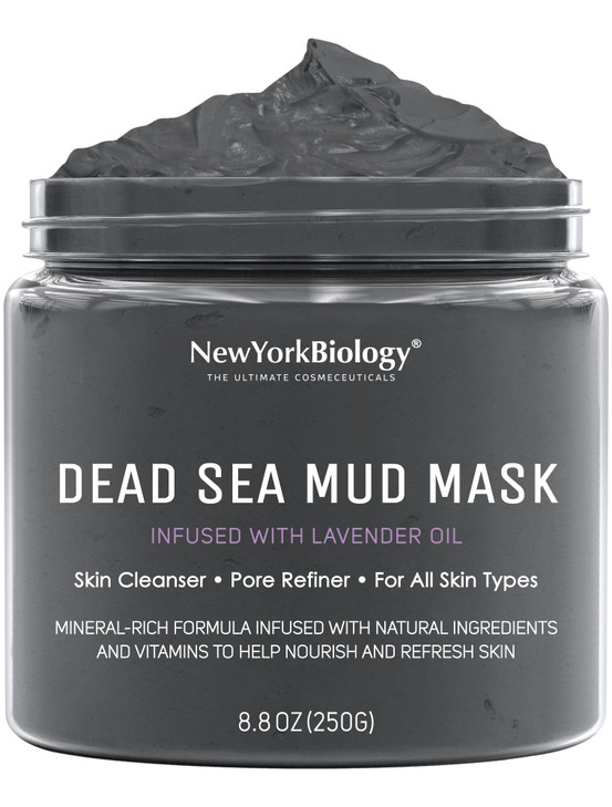 New York Biology Dead Sea Mud Mask for Face and Body with Lavender Spa Quality Pore Refiner for Oily Skin Natural Skinca