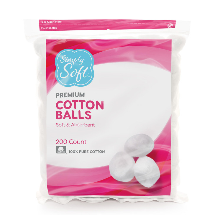 Simply Soft Premium Cotton Balls 600 Count 100 Pure Cotton Large Cotton Balls for Face and Nail Polish Remover