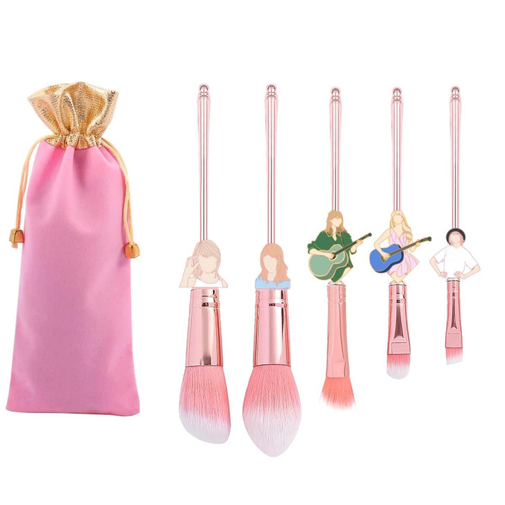 Gifts Wand Makeup Brushes 5 PCS Makeup Brush Set for Foundation Blending Blush Concealer Eyebrow Face Powder