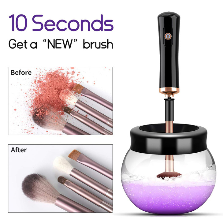 DOTSOG Makeup Brush CleanerElectric Makeup Brush Cleaner Machine with 8 Rubber CollarsDeep Cosmetic Automatic Brush Spin