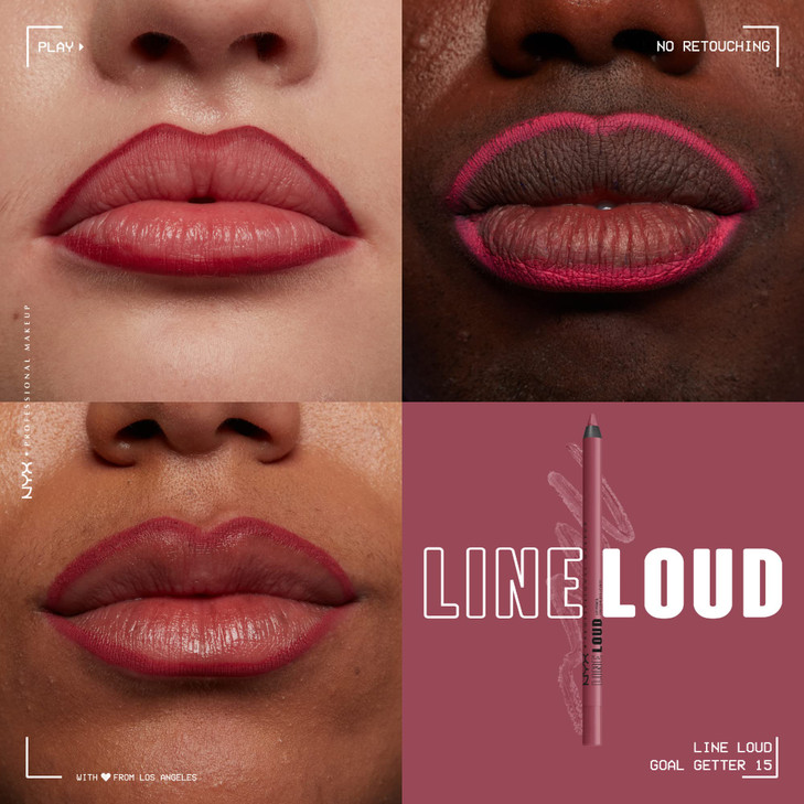 NYX PROFESSIONAL MAKEUP Line Loud Lip Liner, Longwear and Pigmented Lip Pencil with Jojoba Oil & Vitamin E - Goal Getter (Deep Raspberry) online at globaldelivered