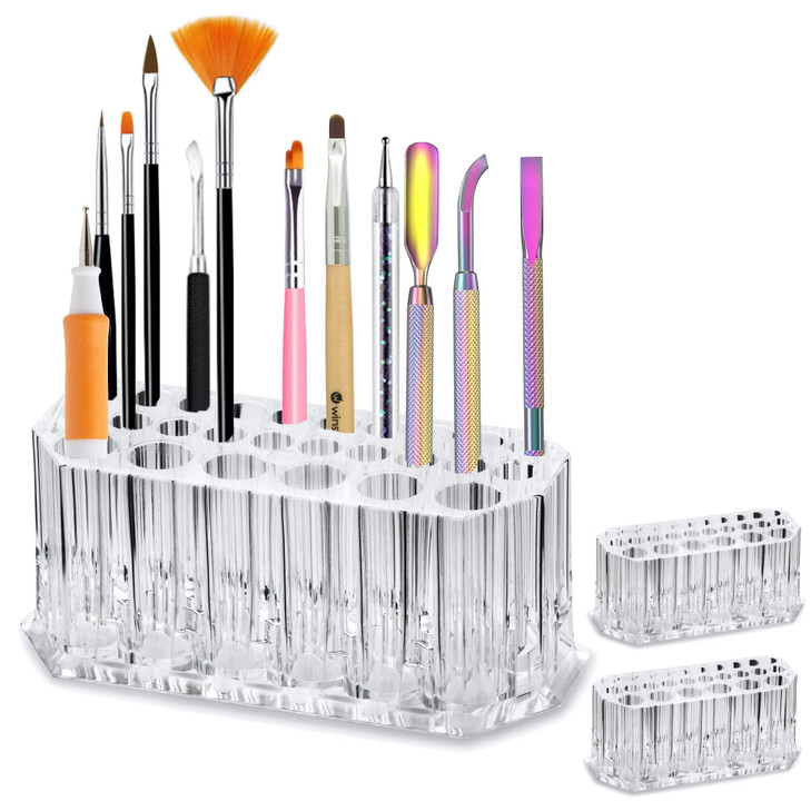 BY ALEGORY Acrylic Nail Art Tool Organizer Storage for Storing Pro Beauty Finger Nailcare Art Kit Tools Makeup Display C