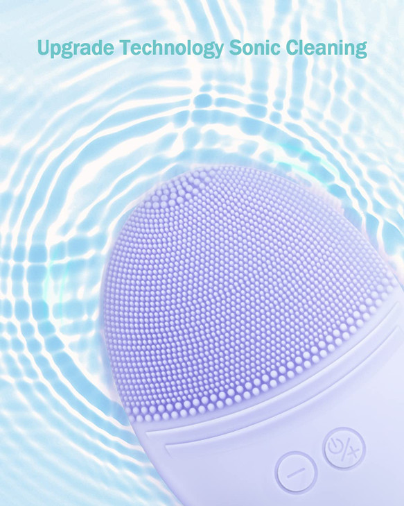 EZBASICS Facial Cleansing Brush Made with Ultra Hygienic Soft Silicone Waterproof Sonic Vibrating Face Brush for Deep Cl