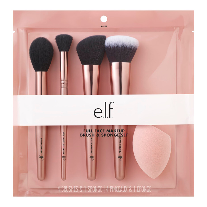 elf Complexion Essentials Brush Sponge Set Concealer Powder Blush Highlighter Brushes Total Face Sponge Vegan CrueltyFre