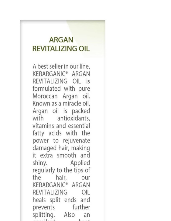 KERATIN TREATMENT ARGAN REVITALIZING OIL 2OZ