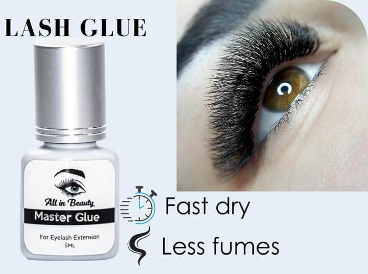 All in Beauty Eyelash Extension Glue Extra Strong Glue False Eyelash Adhesive Safe on Skin Lash Extension Supplies for P