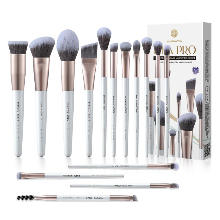 Makeup Brushes EIGSHOW 15pcs Professional Makeup Brush Set With Case Premium Synthetic for Foundation Contour Concealers