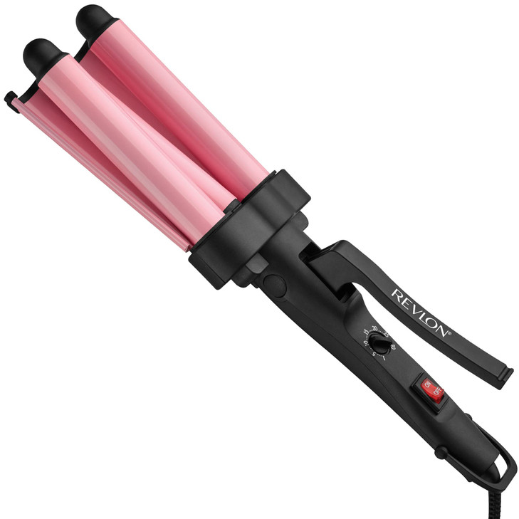 Revlon 3 Barrel Jumbo Hair Waver LongLasting Natural Looking Waves Pink